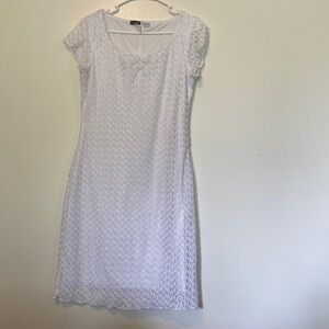 CALIFORNIA Concepts stunning white lace look lined dress large